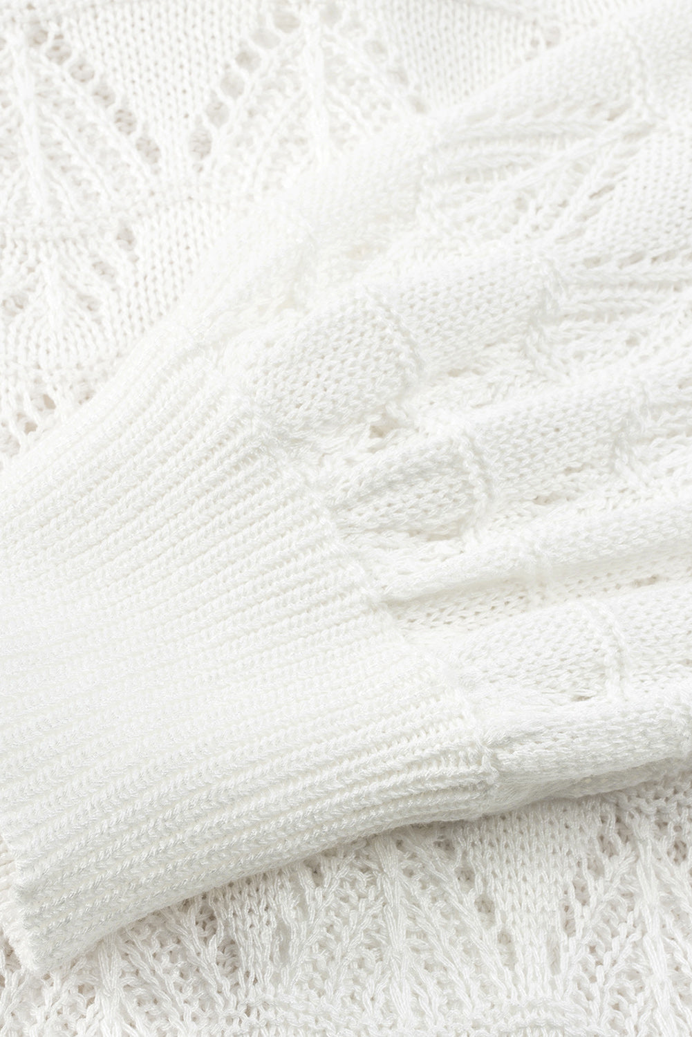 White Buttoned Crochet Cardigan