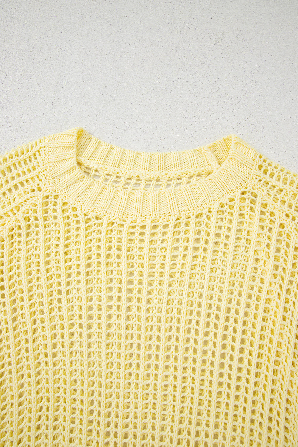 Yellow Cream Crochet Sweater Top