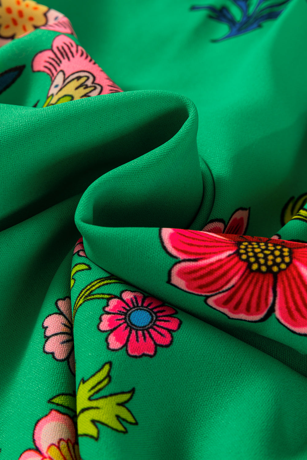 Green Floral Print Blouse