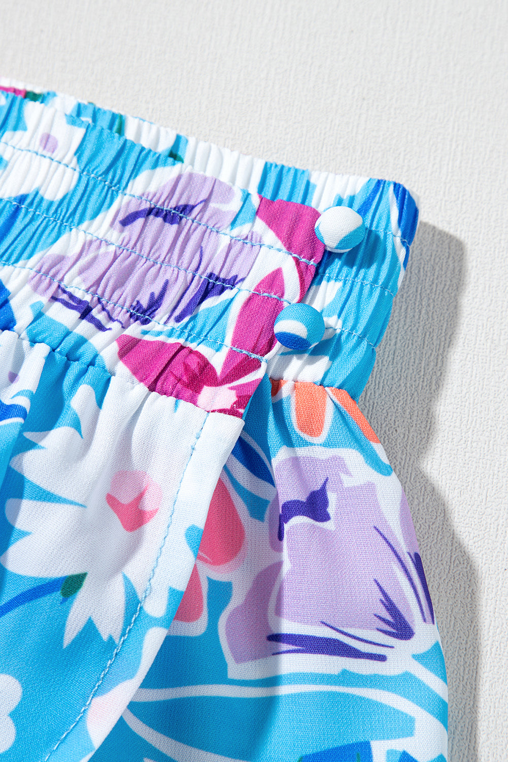 Sky Blue Floral Wrap Long Skirt
