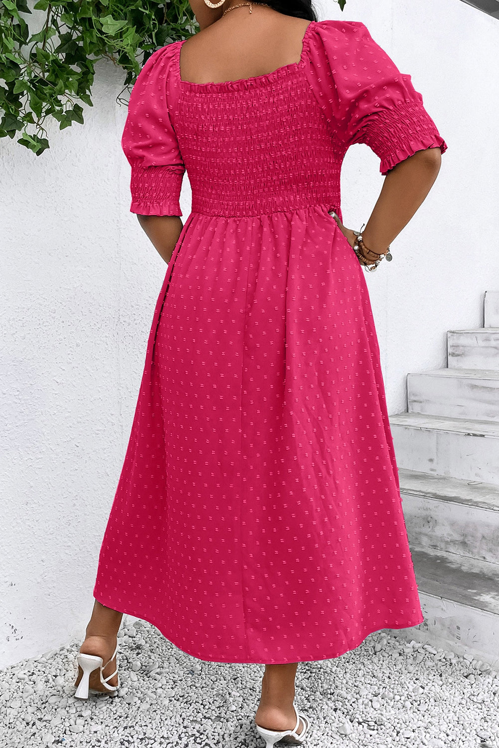 Pink Swiss Dot Dress