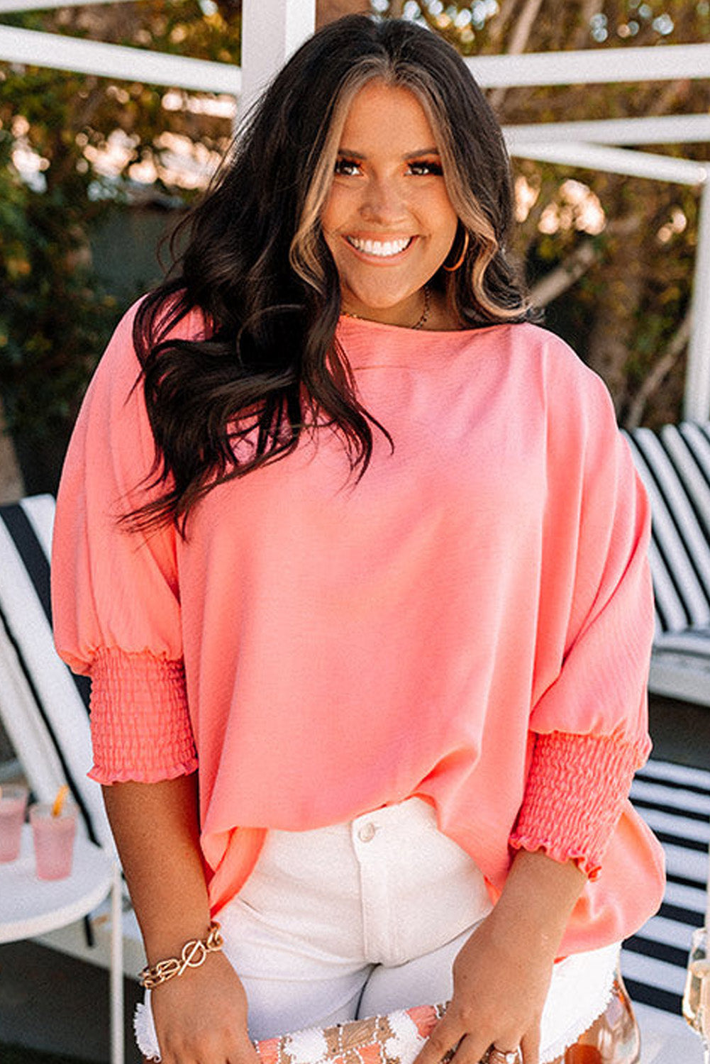 Blossom Shirred Textured Blouse