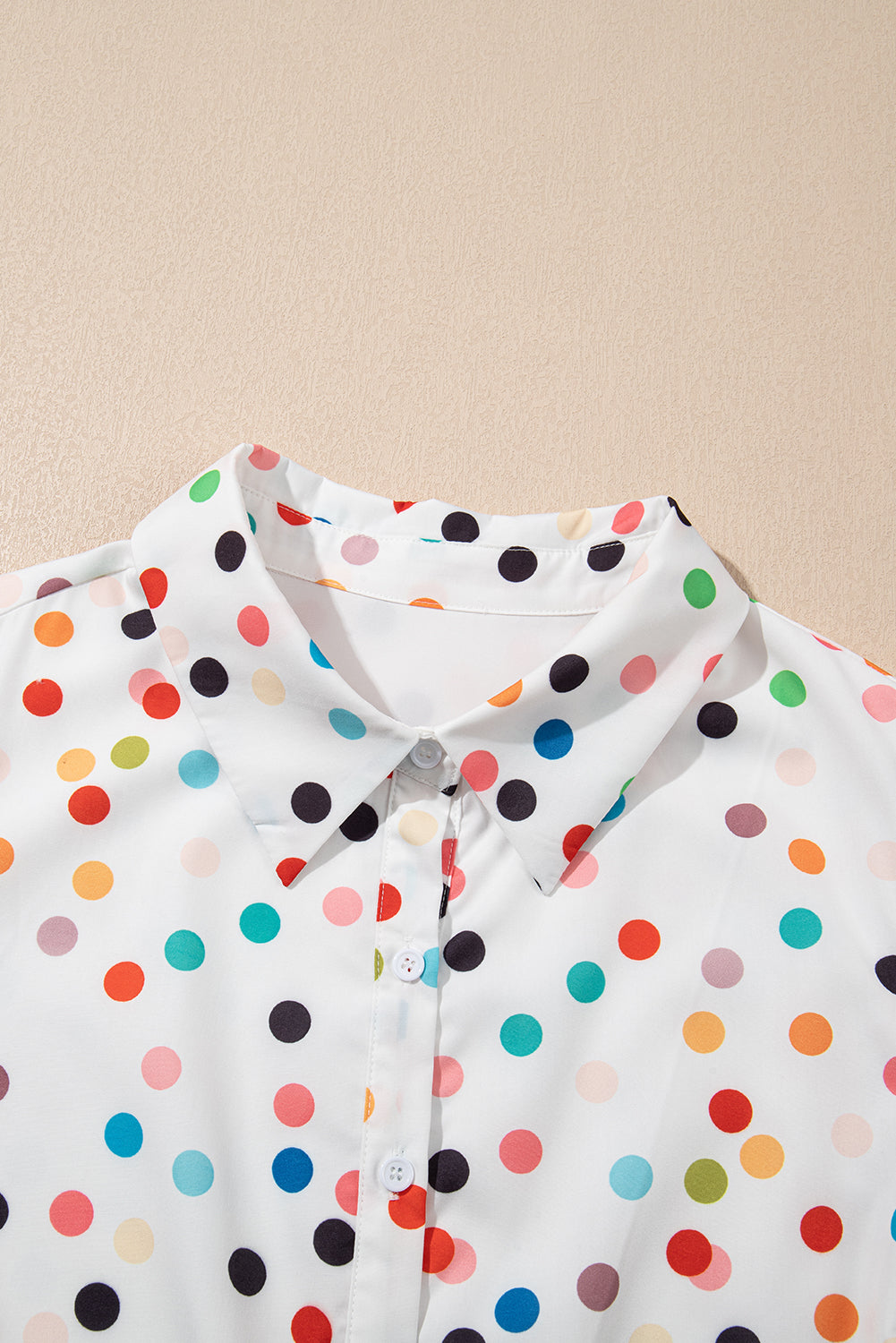 White Polka Dot Shirt Dress