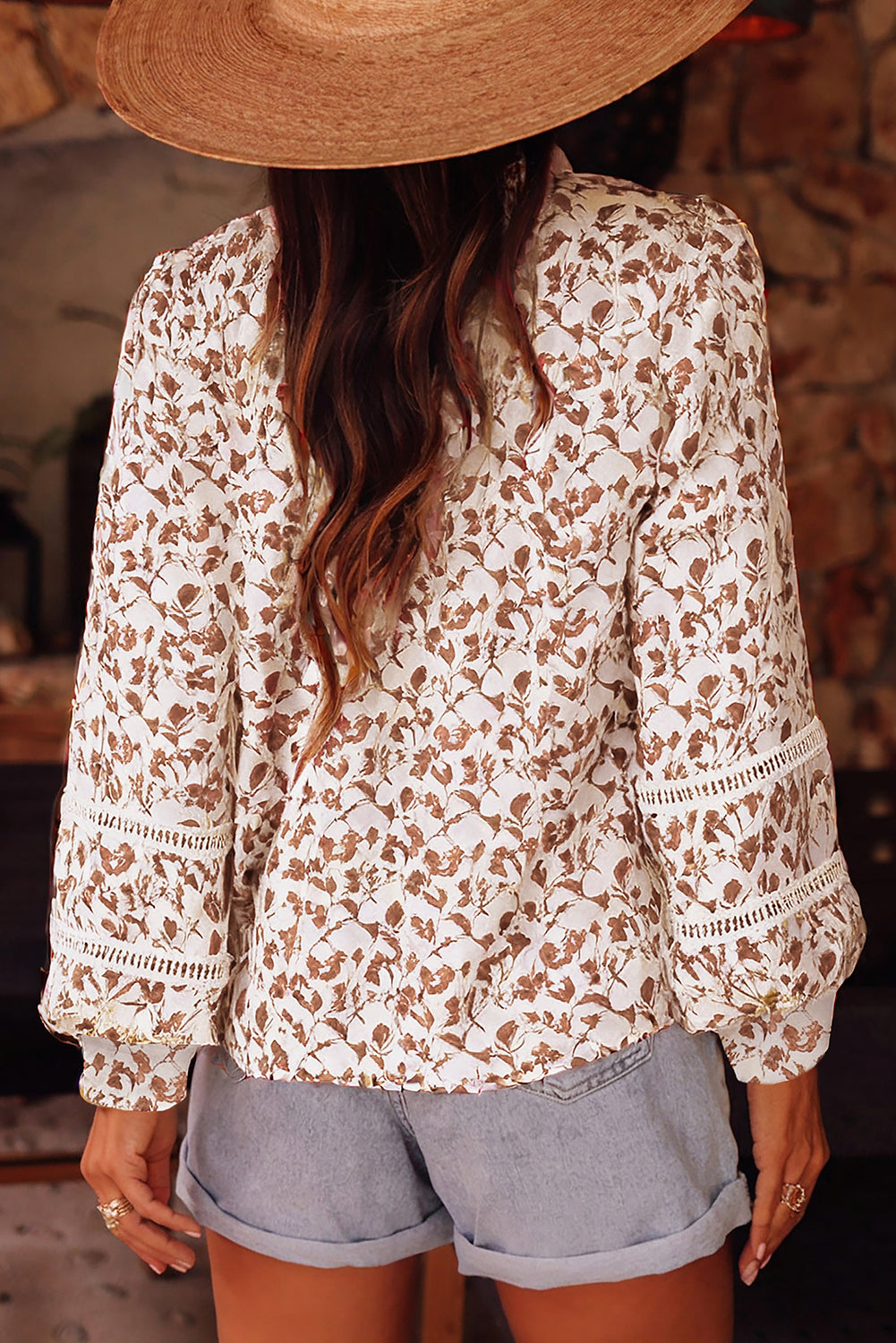 Yellow Printed Lace Shirt