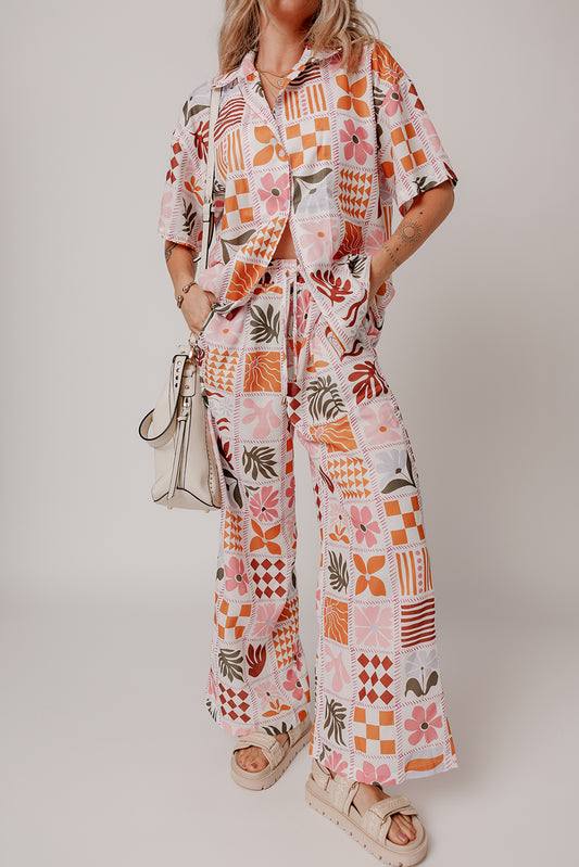 Orange Plant Checkered Set