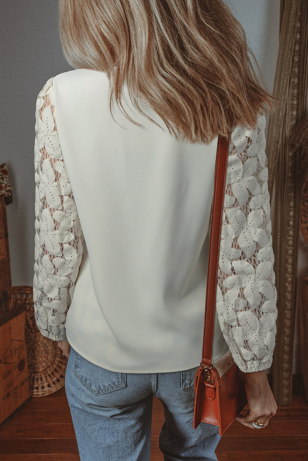 White Scalloped Lace Blouse