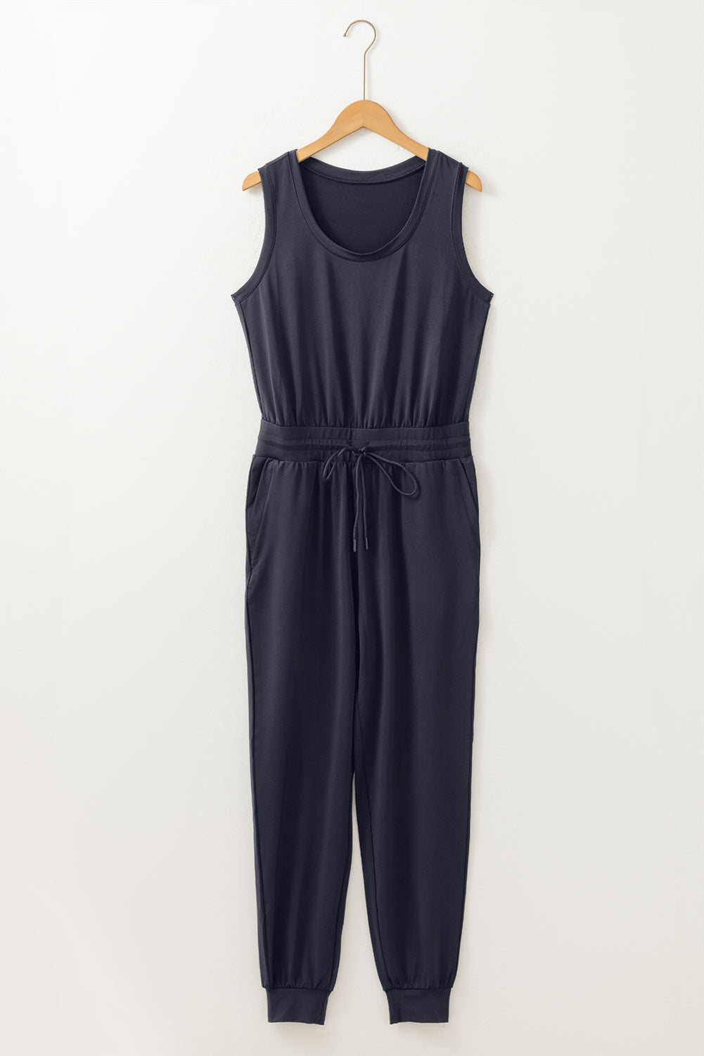 Black Casual Jogger Jumpsuit