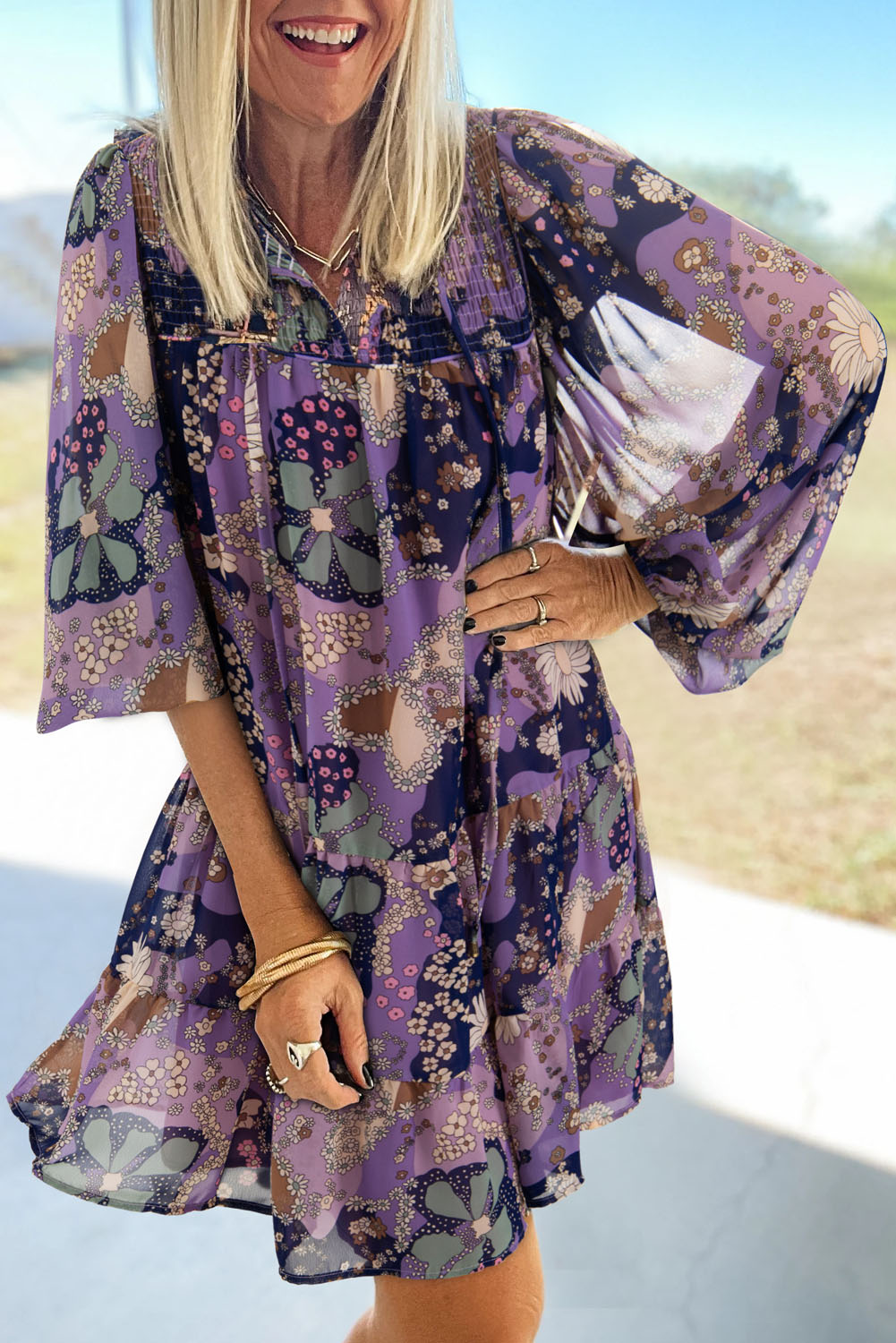 Purple Vintage Daisy Dress