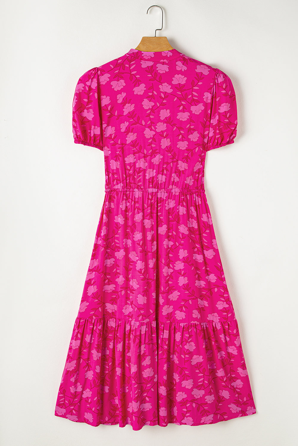 Rose Red Floral Midi Dress