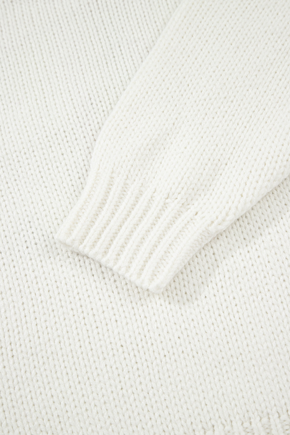 White Embroidered Bow Boots Sweater