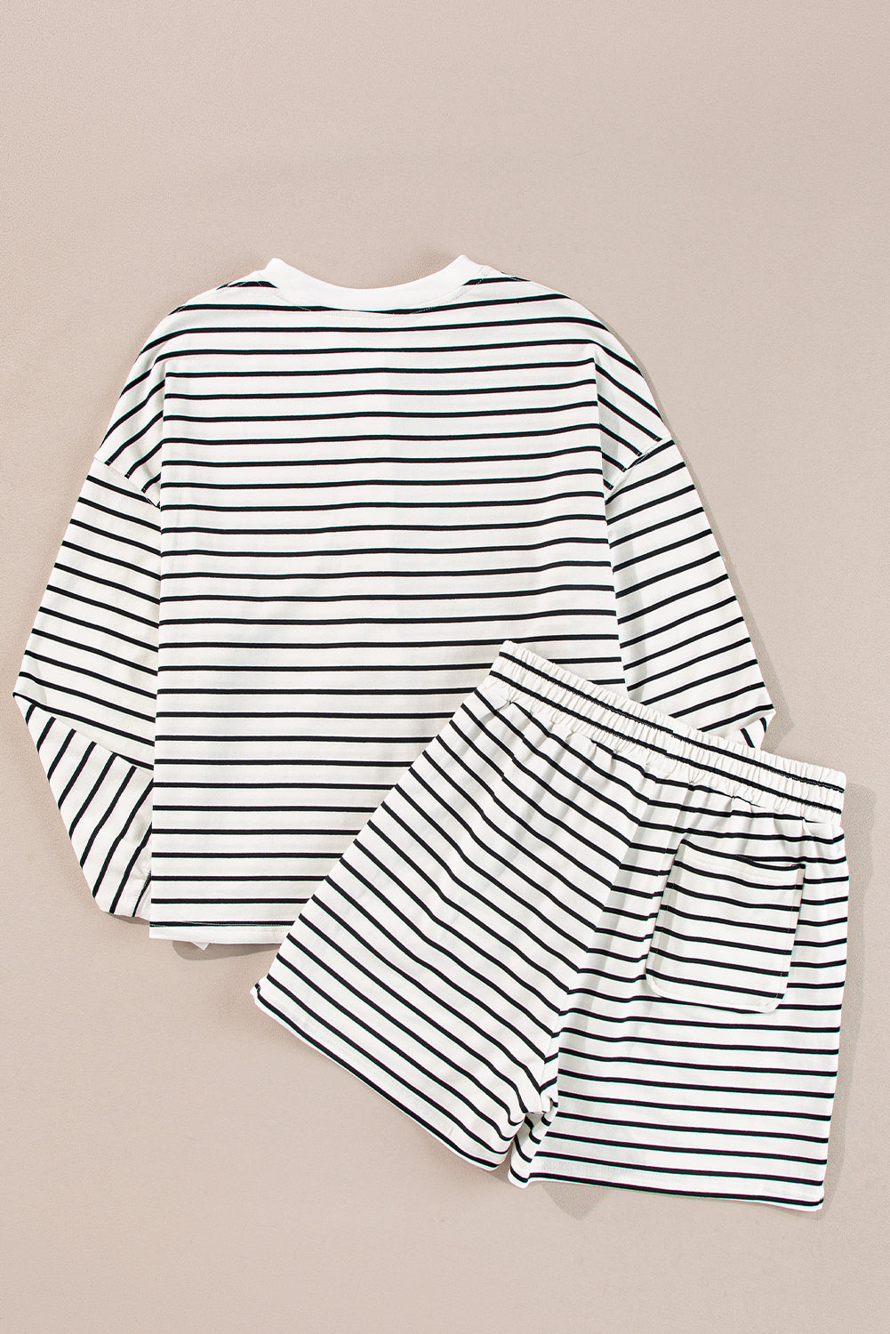 Black & White Stripes Top and Shorts Set