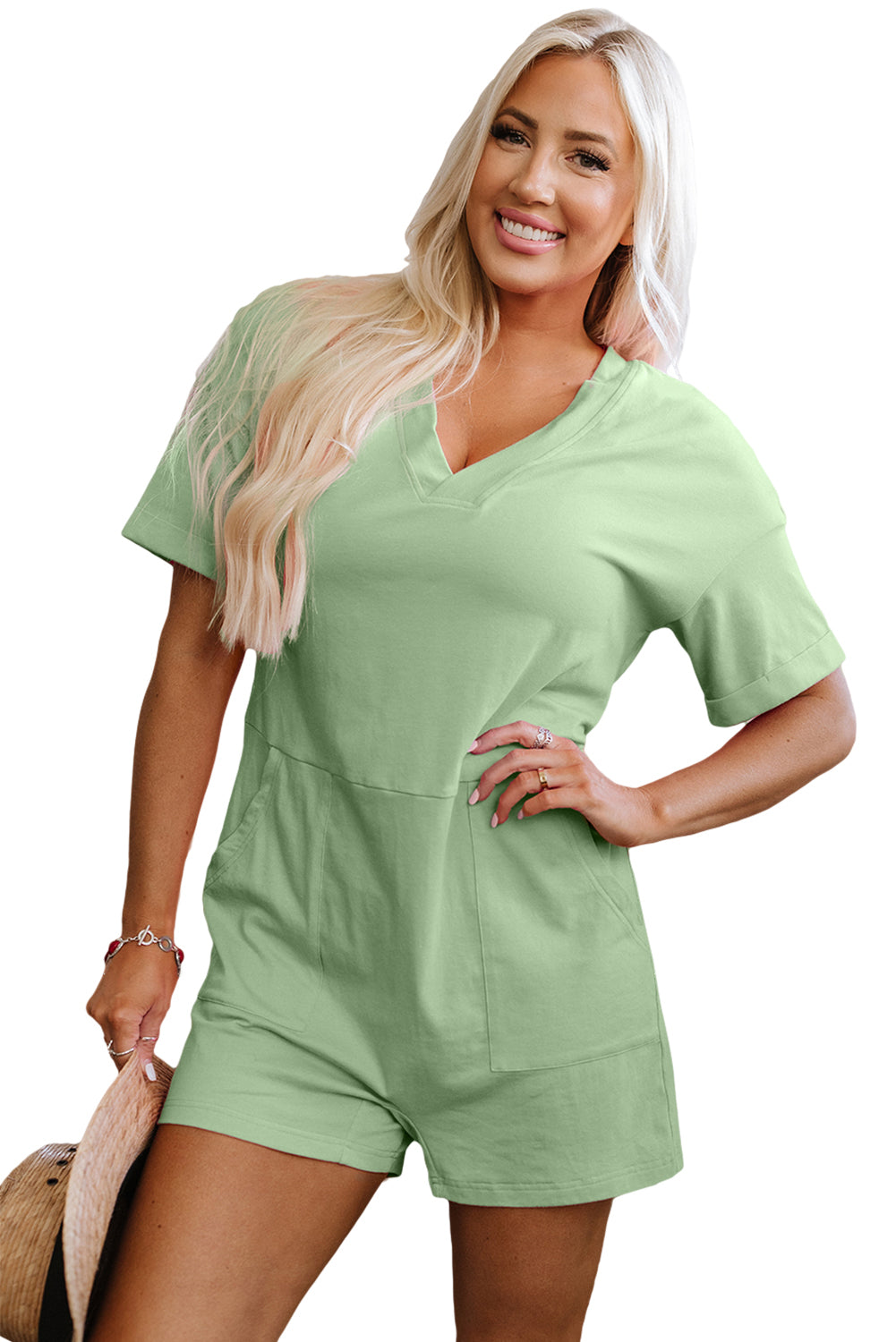 Green Loose Romper