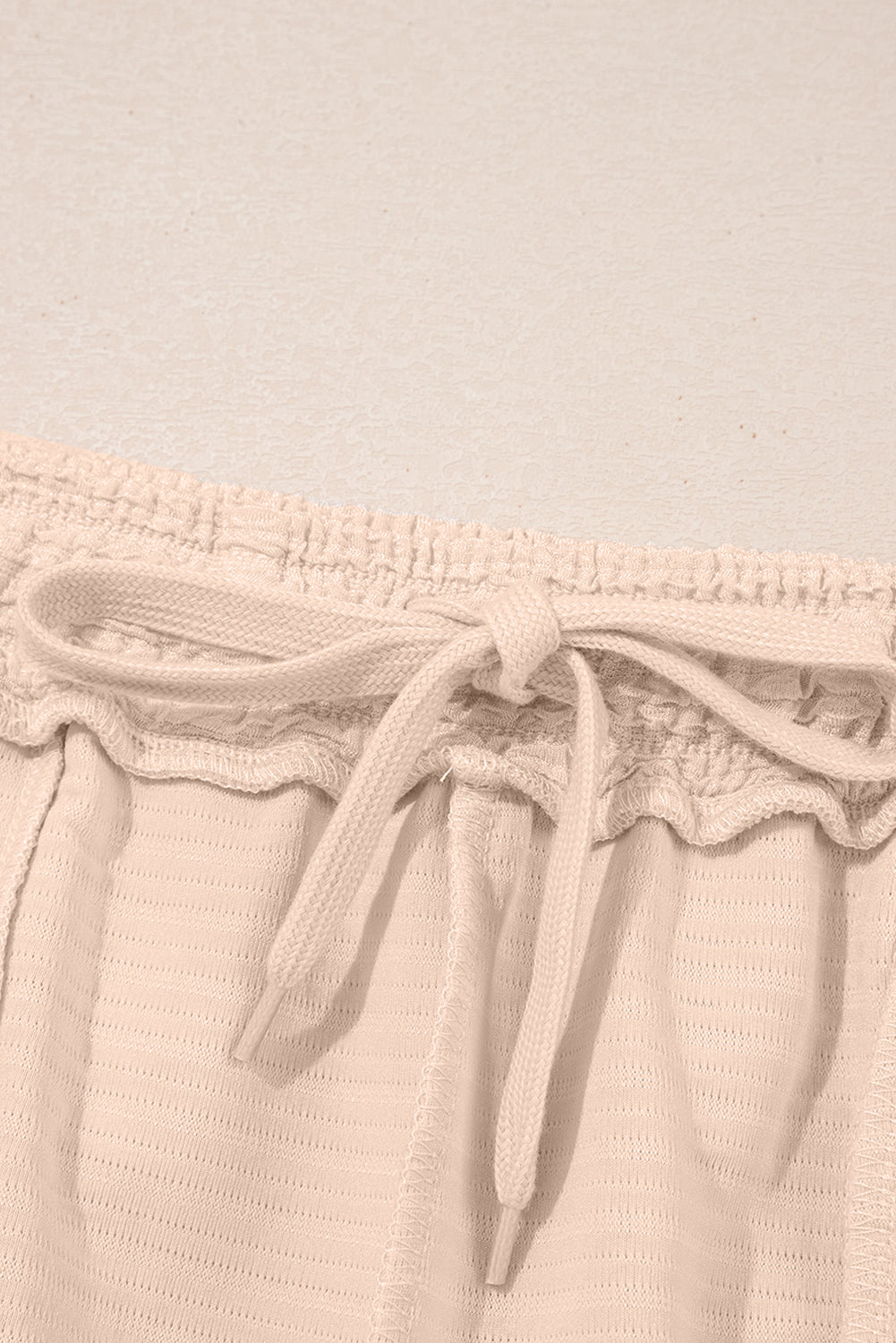 Apricot Textured Shirt and Shorts Set