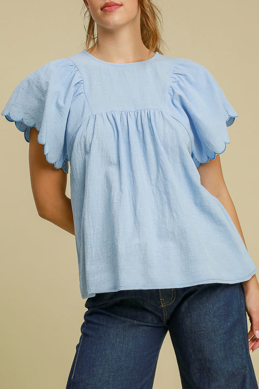 Blue Embroidered Blouse