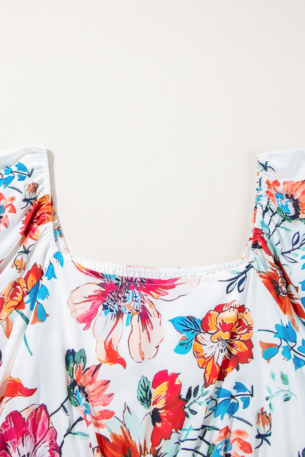 White Floral Flowy Midi Dress