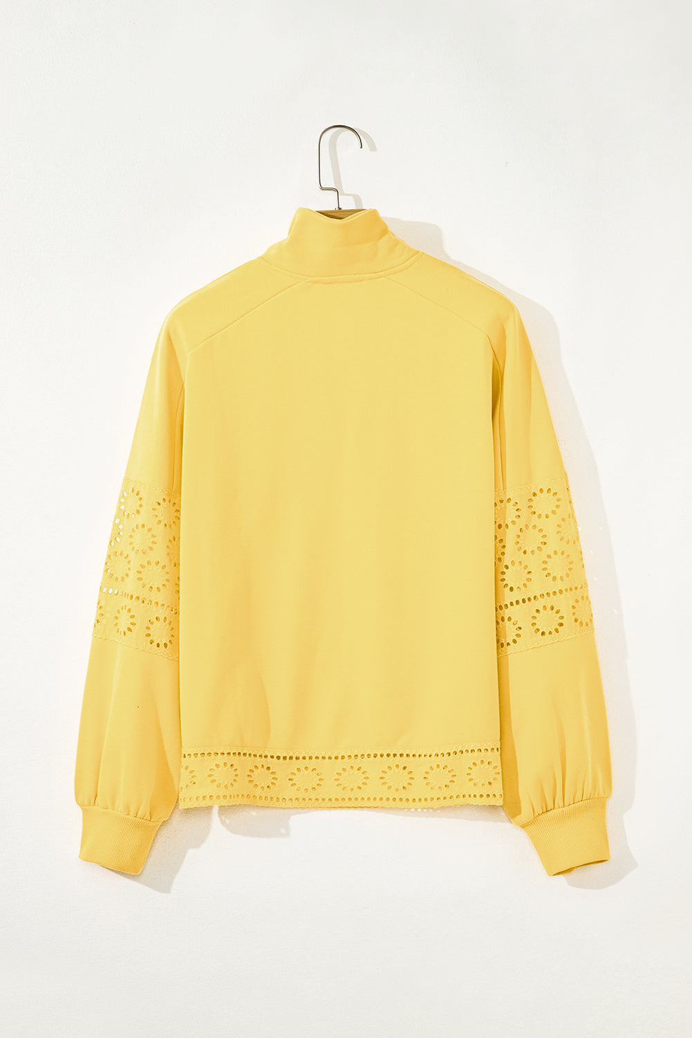 Yellow Cream Embroidered Flower Sweatshirt
