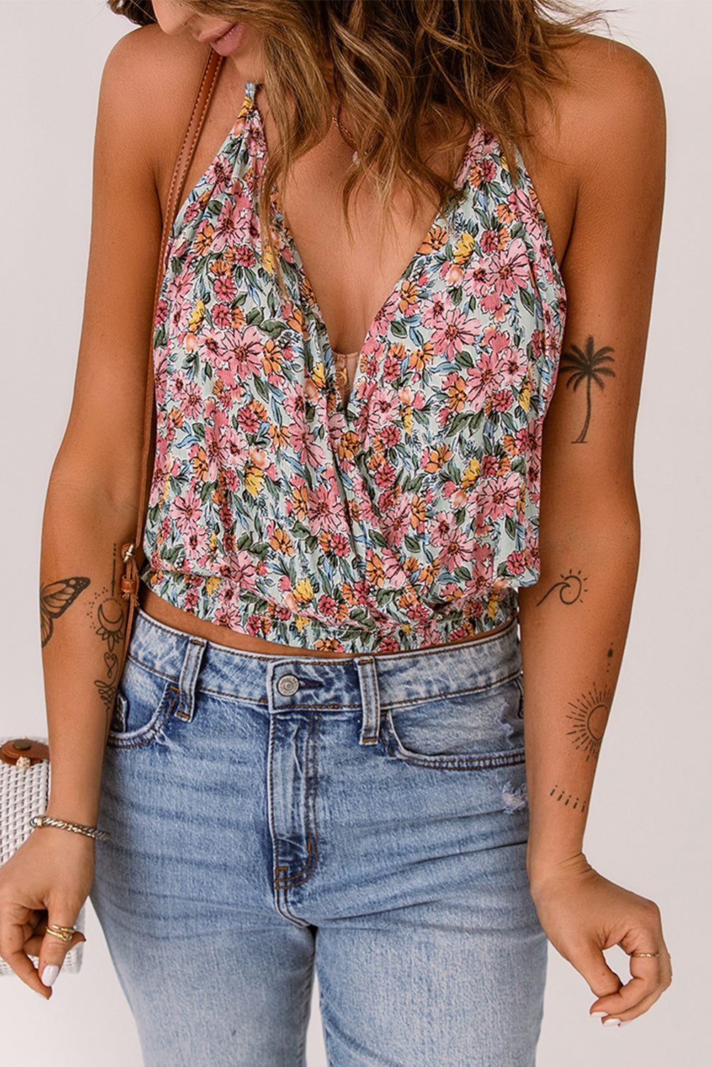 Multicolor Floral Tank Crop Top