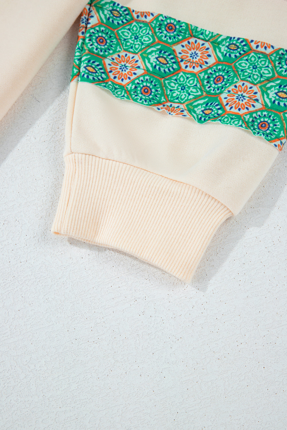 Beige Patchwork Sweatshirt