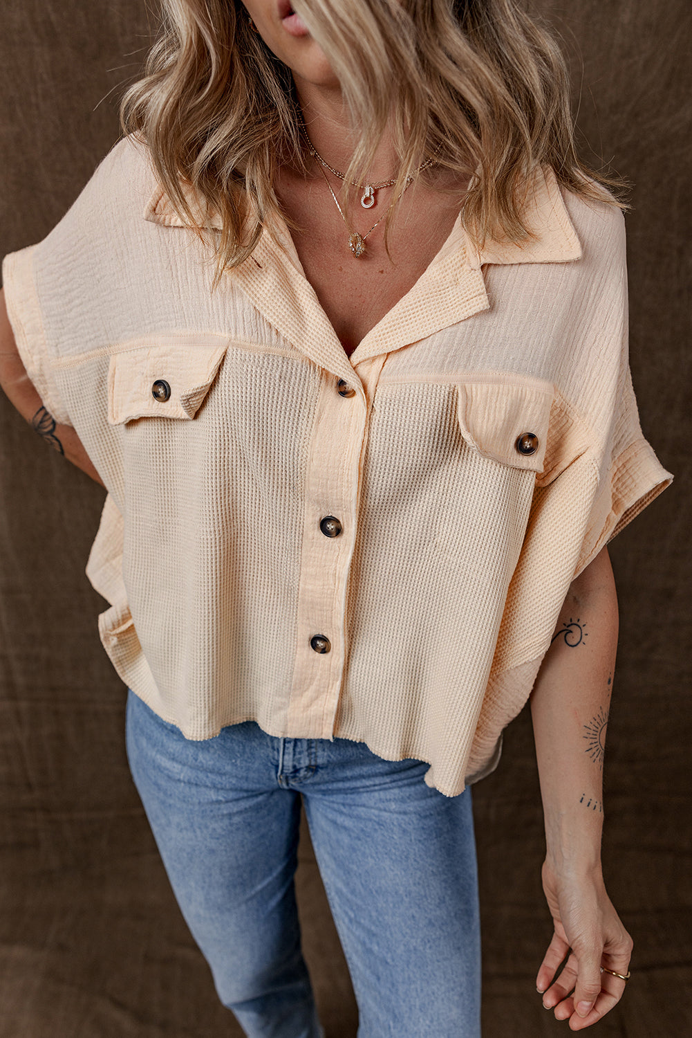 Beige Waffle Shirt