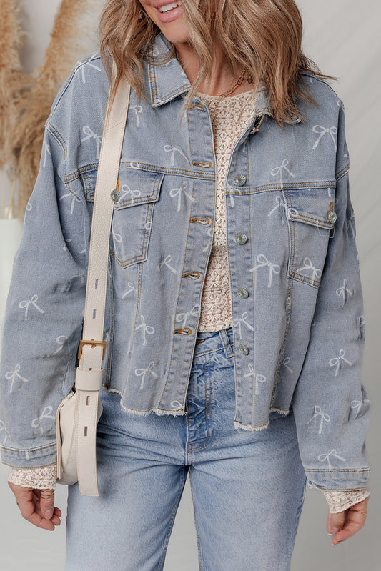 Blue Bow Knot Denim Jacket