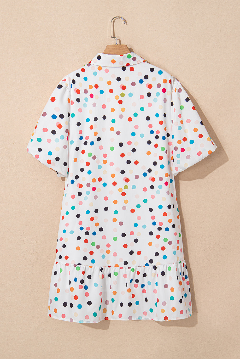 White Polka Dot Shirt Dress