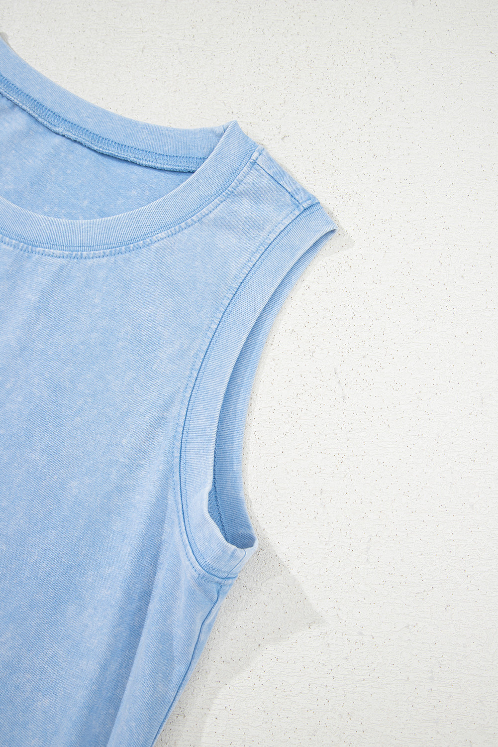Blue Mineral Wash Mini Dress with Pockets