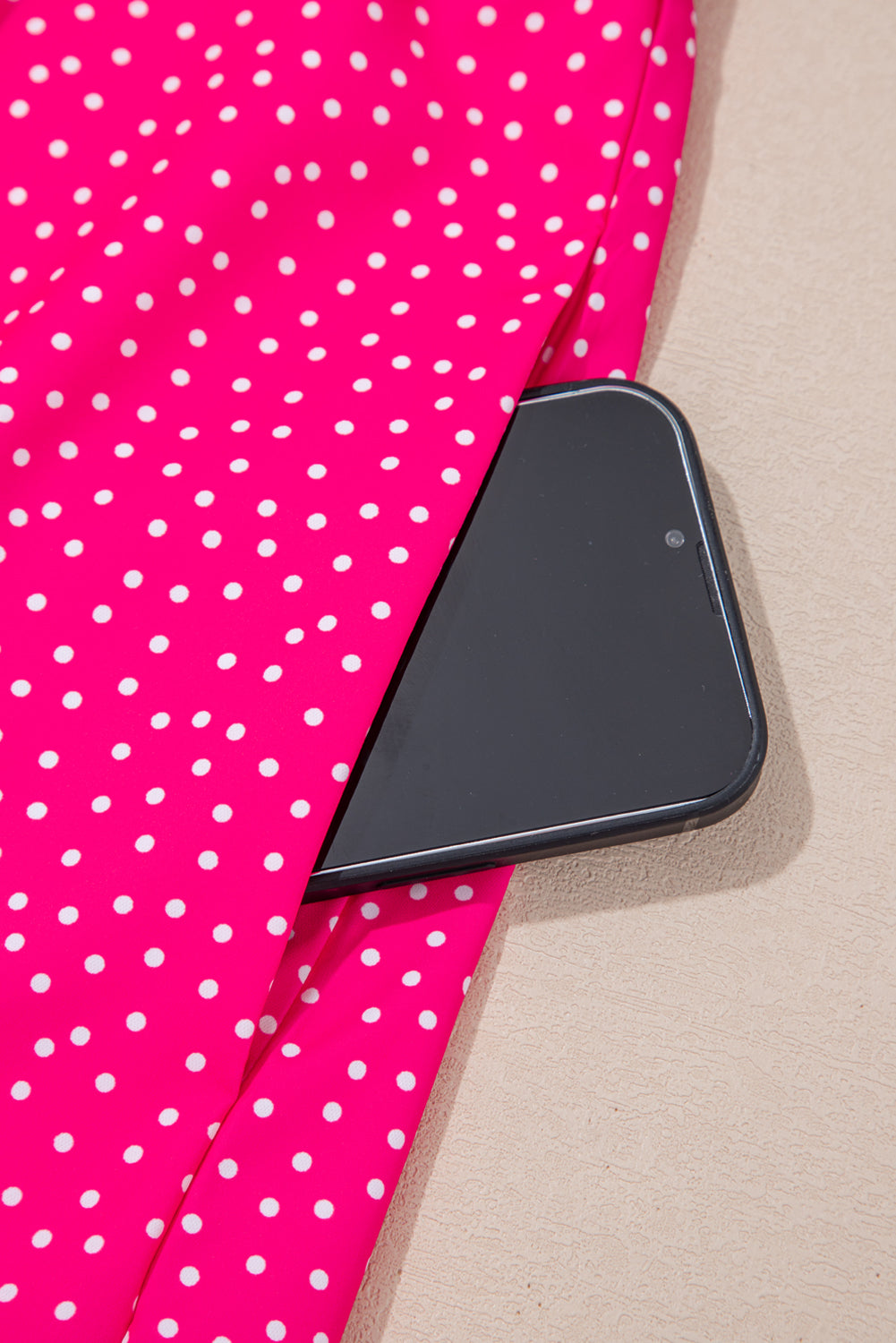 Rose Polka Dot Print Midi Dress