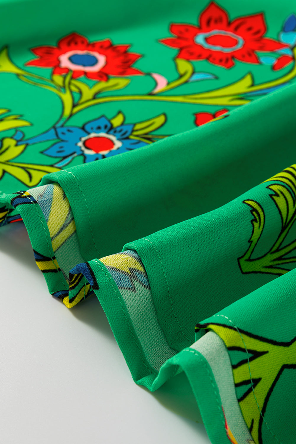 Green Floral Print Blouse