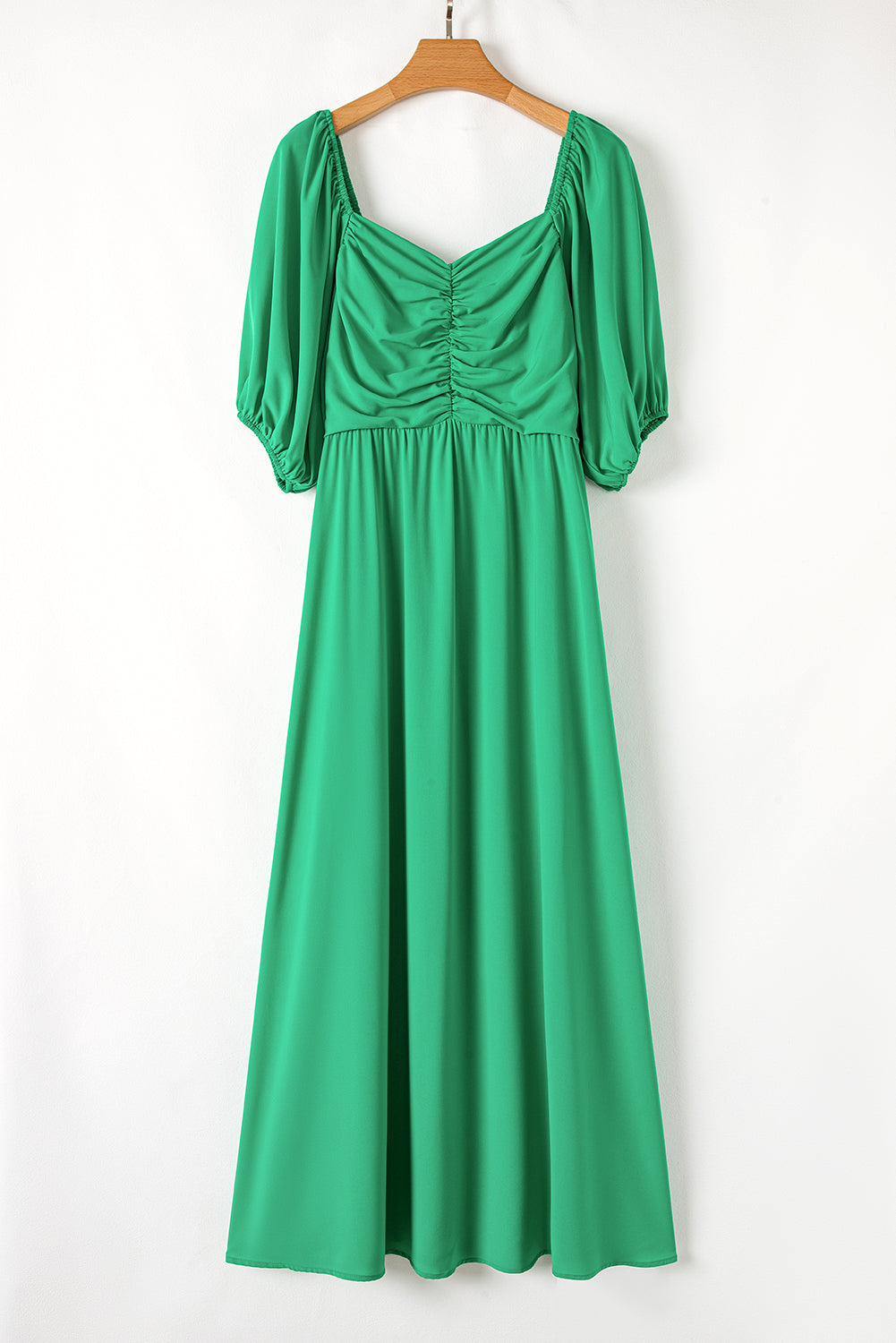 Bright Green Puff Sleeve Dress