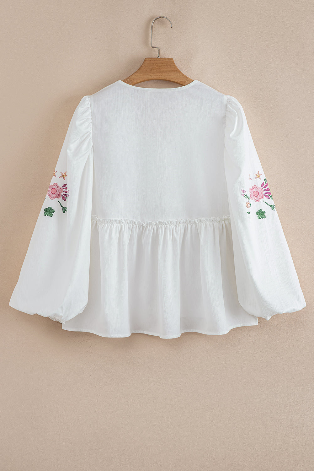White Flower Babydoll Blouse