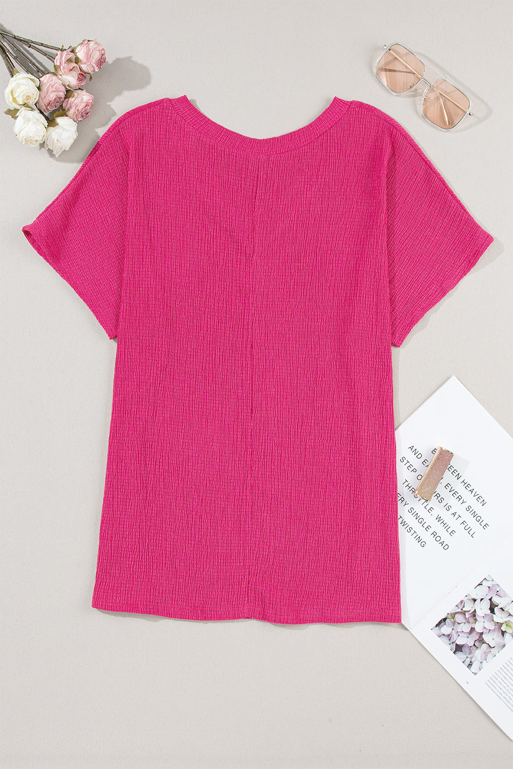 Bright Pink Crinkled Shirt